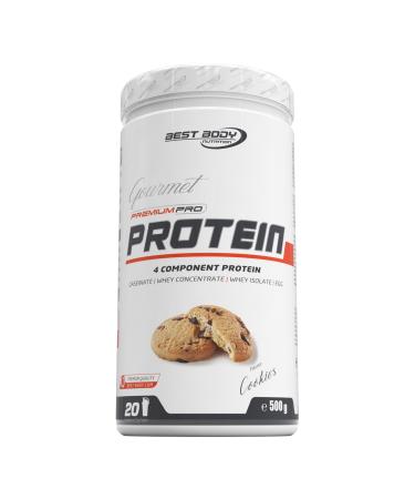Best Body Nutrition Gourmet Premium Pro protein cookies 4 components protein shake: caseinat whey concentrate whey isolate egg protein 500 g can cookies 500 g (1 Pack)