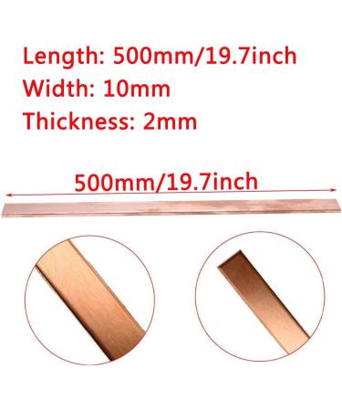 Jonoisax Pure Copper Flat Bar 2PCS - T2 Cu Rectangular Copper Sheet 2mm Thick 500mm Length 12mm Width | International Shipping - Buy Online on GoSupps.com