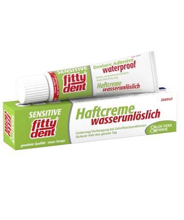 Fittydent Super Sensitive Adhesive Cream 40g - Water-Insoluble Denture Cream with Aloe Vera & Myrrh for Gentle Hold | International Shipping Available - Buy Online on GoSupps.com