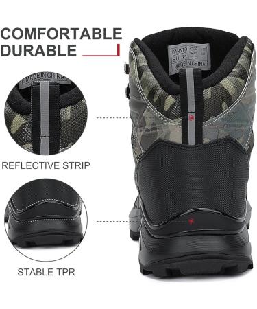 Dannto Men's Mid Ankle Hiking Boots - Water Resistant Outdoor Snow Shoes for Backpacking, Walking, Trekking - Tactical Hunting Sneakers - Size 9, A-Camouflage - Buy Online on GoSupps.com
