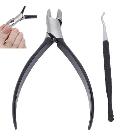 Verdant Touch Ingrown Toenail Nippers Stainless Steel Toenail Nippers and Lifter Set for Ingrown Nail Care Professional Pedicure Tools Black - Buy Online on GoSupps.com