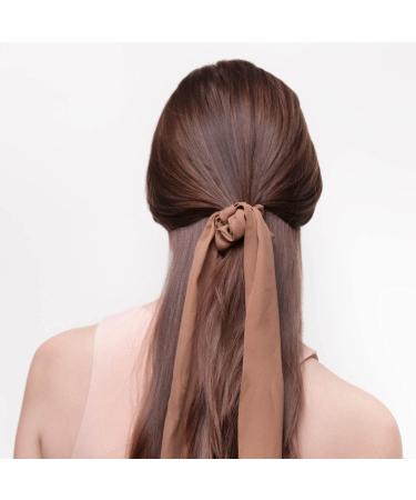 Kitsch Crepe Hair Scarf Scrunchies - Terra Cotta Bow Hair Ties for Women and Teens - Buy Online on GoSupps.com