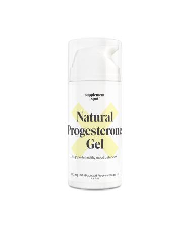 Progesterone Gel for Women - Water Based USP Progesterone Gel from Wild Yam for Pre-Menopause Menopause PMS Relief & Healthy Mood Balance (3.4 Oz. 500mg Progesterone/Oz.)