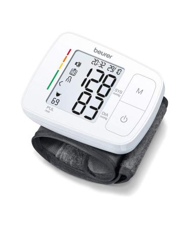 Beurer BC21 Wrist Blood Pressure Monitor with Voice output Arrhythmia Detection Fully automatic blood pressure & pulse measurement Colour-coded WHO risk indicator Certified medical device 87 x 67 x 31 mm White