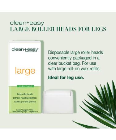 Clean + Easy Large Roller Heads for Roll-On Wax Refill - Easy Disposable Attachments for DIY At-Home Leg and Body Waxing - Travel Size, 3-Pack - Buy Online on GoSupps.com