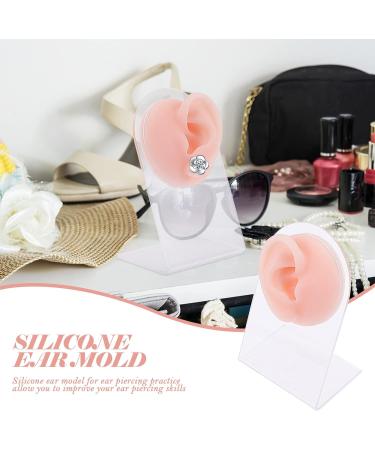 KALLORY Silicone Ear Jewelry Tools Set - 3 Pieces Rubber Ear Models for Piercing Kit - Reusable & Soft - Complexion - 11.5x7.5cm - Buy Online on GoSupps.com