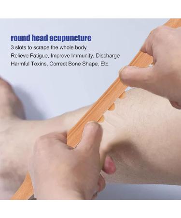 Body Gua Sha Stick - Wooden Scraper for Meridian Massage | Relieve Tiredness & Soothe Neck Shoulders Back & Limbs - 10 Pearl Design - Buy Online on GoSupps.com