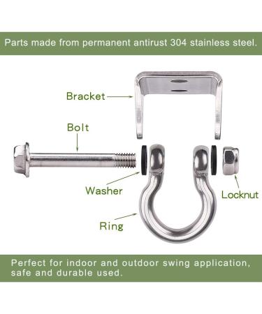 WAREMAID Set of 2 Heavy Duty 180 Swing Hangers Stainless Steel Swing Hook for Ceiling Wooden Porch Swing Hanging kit Playground Gym Rope Boxing Bag Hammock Chair Yoga Swing Mount 1000 lb Capacity 2 Pack - Buy Online on GoSupps.com