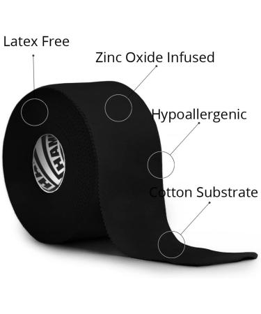 3 Pack Black Athletic Tape - 45ft Per Roll - No Residue, Easy Tear - Ideal for Sports & Crossfit - 1.5 Inch x 15 Yards - Buy Online on GoSupps.com