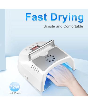 Professional UV LED Nail Lamp 72W - Cordless Gel Nail Dryer with Fan | IMENE Rechargeable Nail Light for Home & Salon Art (White - Buy Online on GoSupps.com