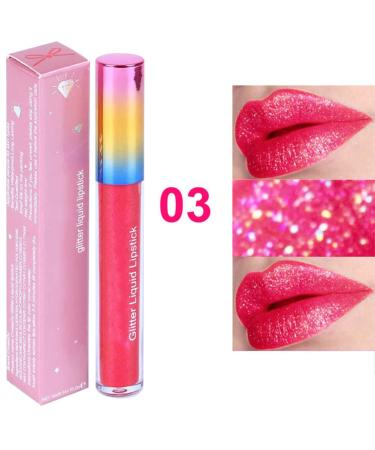 Allbestaye Velvet Matte Glitter Flip Lipgloss - Waterproof Long Lasting Lip Tint | Diamond Flash Shimmer Lipstick 03# - Buy Online on GoSupps.com