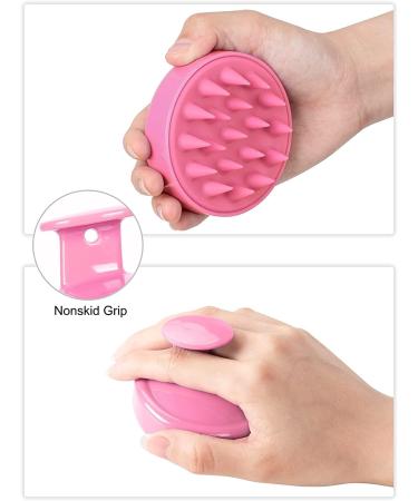 Heeta Scalp Massage Brush for Wet & Dry Hair - Gentle Head Massager & Shampoo Brush with Soft Silicone Head - Pink 01 - Buy Online on GoSupps.com