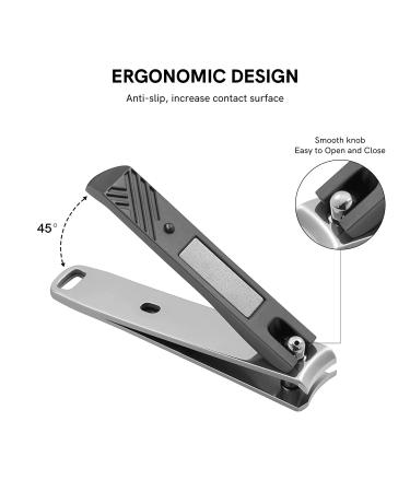 Black Nail Clippers Set  Ultra Sharp Sturdy Stainless Steel Fingernail and Toenail Clippers with Curved Blades for Ingrown Nails  2 pcs Black 2 - Buy Online on GoSupps.com