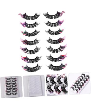 FRCOLOR 7 Pairs false eyelashes cosplay lashes lash extension cluster lashes false lash curl lash clusters women lashes with color makeup eyelashes extend artificial fiber make up - Buy Online on GoSupps.com