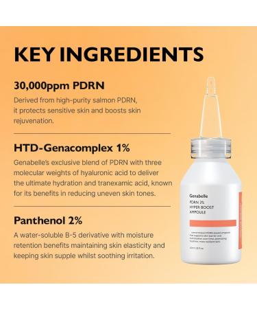 Genabelle PDRN 3% Hyper Boost Ampoule Advanced Skin Support Serum with PDRN Niacinamide Hyaluronic Acid Peptides and Centella for Skin Barrier Support Dryness and Uneven Texture - Buy Online on GoSupps.com