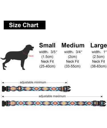 Suredoo Adjustable Dog Collar - Soft Nylon for Small & Medium Dogs (M Size 33-55 cm Neck) - Comfort & Style in New Geometry Design - Buy Online on GoSupps.com