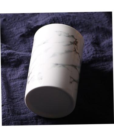 Ohphcall Mundish Cup Teaspoon Holder | Practical Bathroom Toothbrush & Mouthwash Holder | Ceramic Marble Design - Buy Online on GoSupps.com
