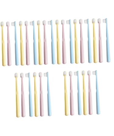 Gleavi 30 pth children's toothbrush travel toothbrush toothbrush with soft bristles portable toothbrush portable teeth travel teeth toothbrush soft pp toddler small head toothbrush bag 1 piece (1 Pack) Different colors x 5 pieces