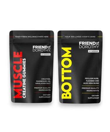 FRIEND OF DOROTHY Muscle & Digestive Support Bundle Support Recovery and Gut Confidence - 60 Muscle Gummies & 45 Fiber Capsules
