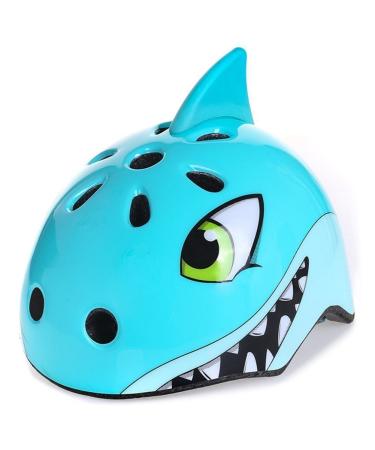 Kids Toddler Bike Helmet with 3D Shark Character, Adjustable and Multi-Sport for Child Boys and Girls Shark Small: 50-54 cm / 19.6"-21.3"
