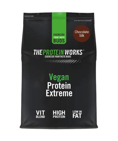 Protein Works - Vegan Protein Extreme | 29g Plant Based Protein | Added Vitamin Blend | 28 Servings | Chocolate Silk | 1kg Chocolate Silk 1kg - Buy Online on GoSupps.com