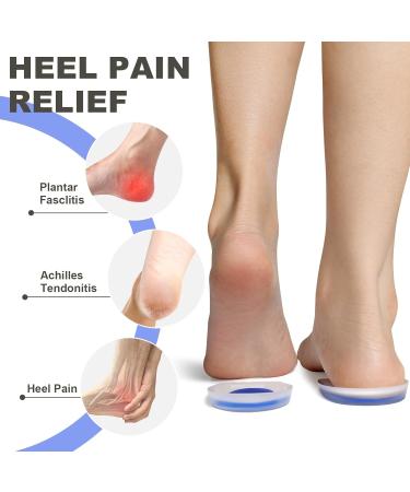 Heeren Cushion - 2 Pairs Gel Heel Protection Pads for Plantar Fasciitis & Heel Pain Relief - Blue Silicone Heel Socks (4 Pieces) - Buy Online on GoSupps.com