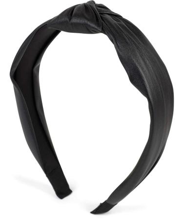 Shop styleBREAKER Retro Faux Leather Headband for Ladies - Knot Hairband in Black | Perfect Fashion Accessory - Buy Online on GoSupps.com