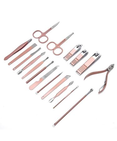 Grooming Kit Set with Ear Pick Acne Needle Eyebrow Scissors Nail Clippers and Bag for Household Nail Salon Beauty Salon