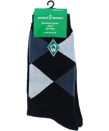 Werder Bremen Business Socks Check 2 Pack - Grey/Black/Green (Size 43-46) | International Shipping Available - Buy Online on GoSupps.com