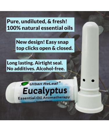 Urban ReLeaf Eucalyptus Essential Oil Nasal Inhalers - Set of 2 | Pure Australian Myrtaceae Oil | Alcohol-Free Pocket Size Easy Open - Made in USA - Buy Online on GoSupps.com