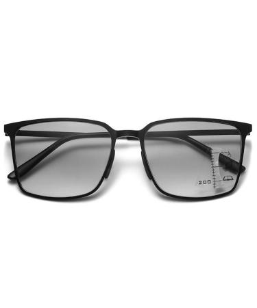 Lanomi sunlasses reading glasses blue light filter progressive glasses women men progressive multifocal sun reader metal reading idle uv protection glasses with thickness black 2.0 x