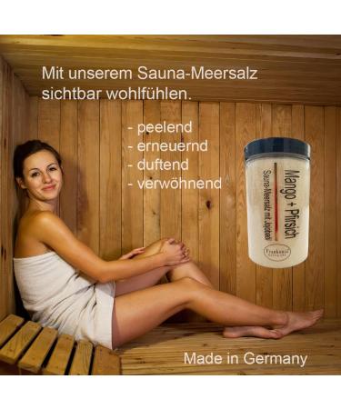 Frankonia Bath & Spa Sauna Salz Peeling - Mango Peach 400g | Vegan Sea Salt Body Scrub with Jojoba Oil & Vitamin E | Paraben-Free Shower & Body Peeling for All Skin Types - Buy Online on GoSupps.com