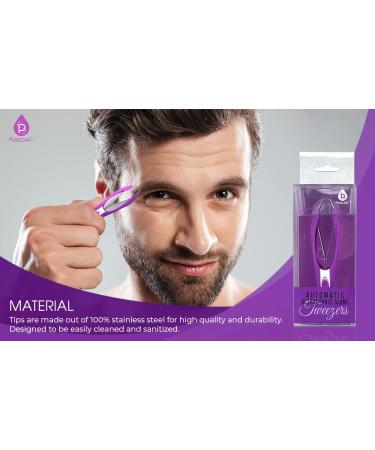 Pursonic Auto Retractable Tweezers for Eyebrows & Facial Hair | Stainless Steel - Smart Grab System, Spotlight Feature - Buy Online on GoSupps.com
