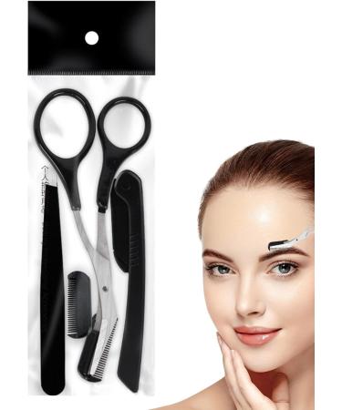 Eyebrow Trimmer for Women | Set of 3 Stainless Steel Scissors & Brush | Professional Hair Removal Tool for Men & Women - Buy Online on GoSupps.com