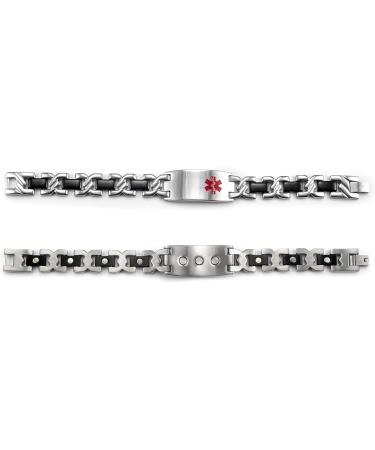 Magcopper 10-Piece Stainless Steel Magnetic Emergency Bracelet | Personalized Medical ID Bracelet 21.5cm/13mm - StB-4706AsBM12 - Buy Online on GoSupps.com