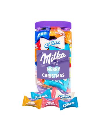 Vandeca Milka Favourites chocolate mix for Christmas "Merry Christmas" - 5 flavours - Toffee & Nut Oreo White Oreo Original Cheesecake & Milkini - Christmas gift - chocolate gift - mini chocolate - 500g