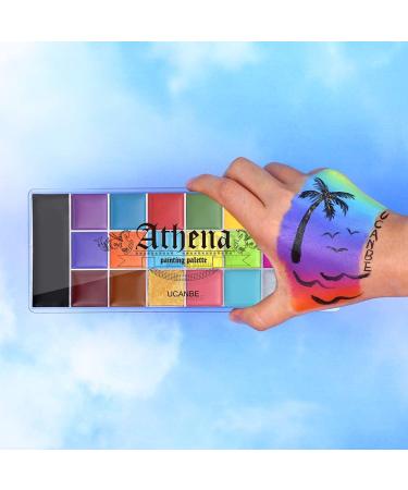 Ucanbe Body Colors Set - 20 Vibrant Colors & 10 Brushes for Safe Facial & Body Painting | Perfect for Theater Carnival Halloween & Party Makeup - Buy Online on GoSupps.com