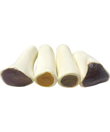 White Stuffed Marrow Bones - *(Pack of 5-6 INCH)* - Marrow Bones for Dogs - (Beef/Sweet Potato/Bacon and Cheese OR PB Stuffed) - Dog CHEW Treat - 100% Natural - Dog Bone (5 Pack - Beef) - Buy Online on GoSupps.com
