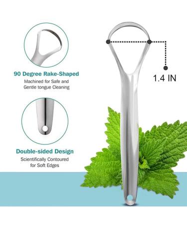 2 Pack Stainless Steel Tongue Scraper for Adults & Kids - Oral Care Tool to Reduce Bad Breath - Buy Online on GoSupps.com