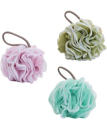 3pcs Natural Exfoliating Shower Ball Scrubber - Soft Mesh Bath Sponge for Men and Women - Perfect for Body Care - Buy Online on GoSupps.com