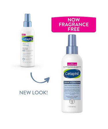 CETAPHIL Sheer Hydration Body Moisturizer Spray - 7 fl. oz | Fragrance-Free, 48hr Hydration, Hyaluronic Acid & Vitamins E & B5 for Dry Skin - Buy Online on GoSupps.com