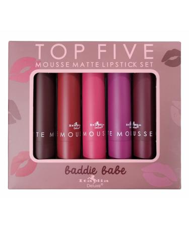 Italia Deluxe Top Five Baddie Babe Mousse Matte Lipstick Set