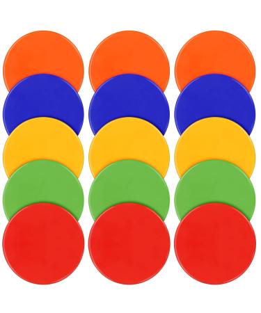 TuXHui Spot Markers 9 Inch 10 Inch Non Slip Rubber Agility Markers Flat Field Cones Floor Dots for Soccer Basketball Sports Speed Agility Training and Drills 9inch 15pcs 5colors