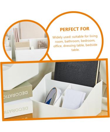 LIFKICH Desk Organizer Box White Organizer Office Plastic Remote Control Desktop Organizer - Buy Online on GoSupps.com