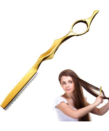 Hair Cutting Razor Haircut Razor Alloy Handle Stainless Steel Cutter Hair Razor - Hair Cutting Tool Anti-Slip Grip Hair Texturing Thin Hair Barber Razor for Men and Women gold - Buy Online on GoSupps.com