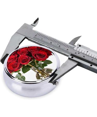 Rose Printed Mini Round Pill Box - 3 Compartment Travel Organizer for Medicine | Portable Pill Holder for Home & Office - Buy Online on GoSupps.com