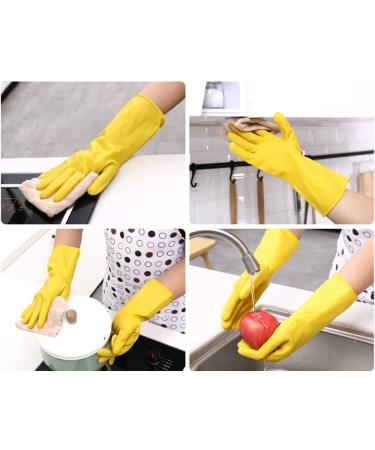 Buy XL Yellow Long Rubber Household Cleaning Gloves | Reusable Kitchen & Garden Gloves - International Shipping Available - Buy Online on GoSupps.com