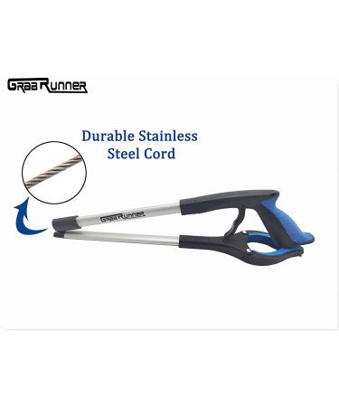 2-Pack 32 Inch GrabRunner Folding Reacher Grabber Tool with Magnetic - Blue/Blue - Buy Online on GoSupps.com