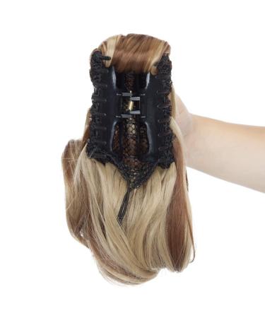 Tess Ponytail Hair Extensions | Clip-In Synthetic Wavy 12 (30cm) - 110g Light Brown/Medium Blonde for Braids - Buy Online on GoSupps.com