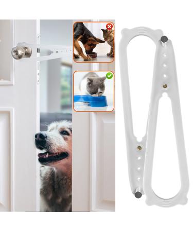 2PCS Cat Door Holder Latch,Cat Door Alternative - No Need for Baby Gate and Pet Door Installs Fast Flex Latch Strap Let's Cats in and Keeps Dogs Out of Litter & Food - Super Easy to Install
